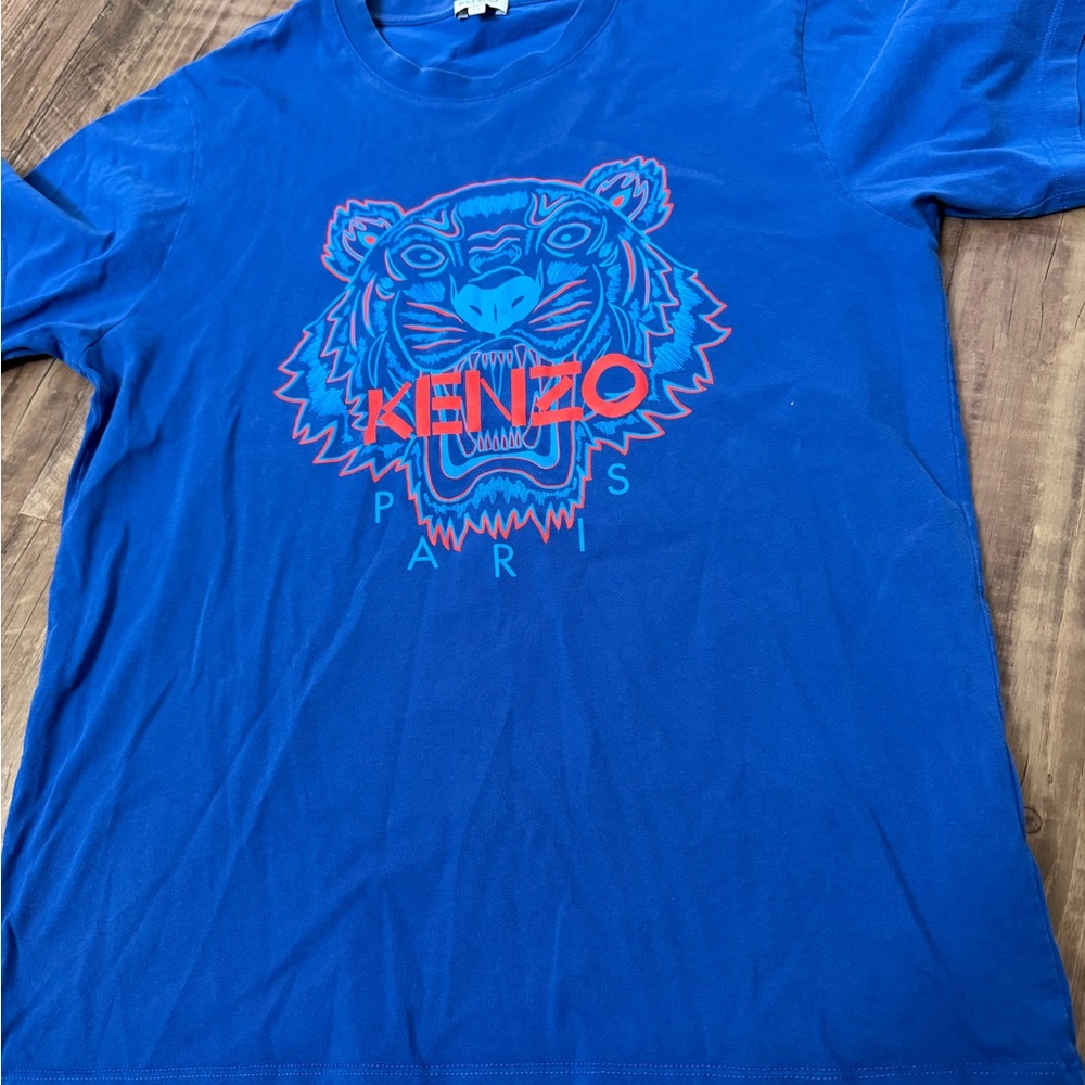 Kenzo Blue Tiger Graphic T-Shirt